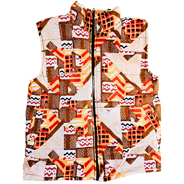 Puffer Jacket - African Ankara Unisex Medium