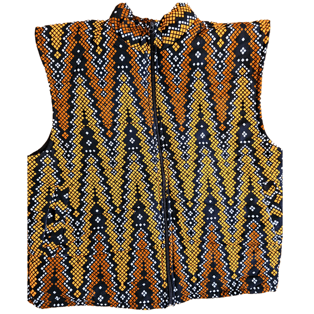 Puffer Jacket - African Ankara Medium to Large