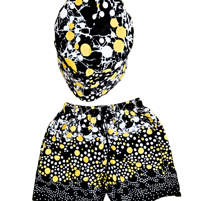 Shorts &amp; Bucket Hat Set - African Ankara Hat &amp; Short Set Unisex Medium