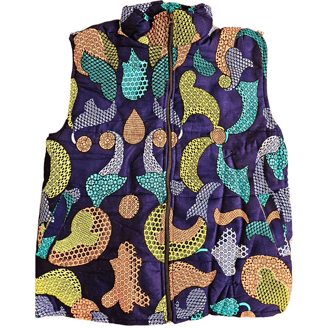 Puffer Jacket - African Ankara Unisex Medium